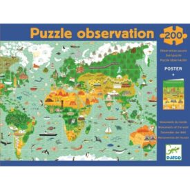 Puzzle observación - Los monumentos del mundo 200 pzas.