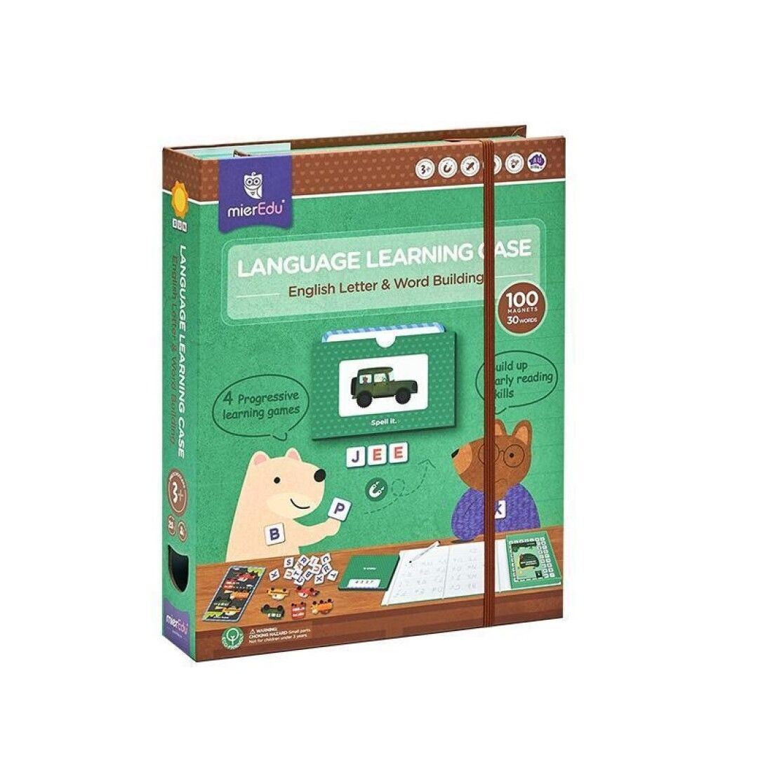 Juego De Ortografía Y Letras – 100 Fichas, Tablero Y Estantes – Para 2-4 Jugadores – Aprende Palabras En Inglés Mientras Juegas En Familia