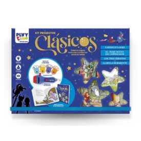 Kit proyector cuentos clásticos - Caperucita Roja, El traje nuevo del emperador, Los tres cerditos y La Bella durmiente