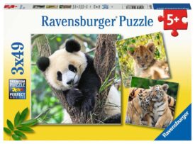 Puzzle - Panda, tigre y león 3x49 pzas.