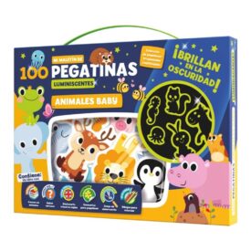 MALETÍN 100 PEGATINAS LUMINISCENTES - ANIMALES BABY