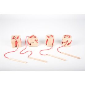 Dados de madera con cordones - Tickit