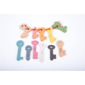Llaves madera arcoiris para enhebrar - Tickit