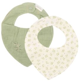 Set 2 Bandanas museli  Blueberry Leaves Sage - Little Dutch
