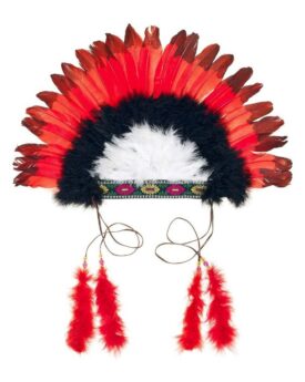 Penacho Indio rojo-negro