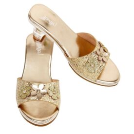 Sandalias Tacón Ellina, oro metálico talla 24/25 - Souza