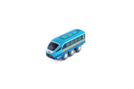 Tren teledirigido azul