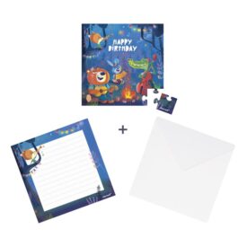Tarjeta puzzle cumpleaños - Bosque