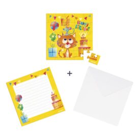 Tarjeta puzzle cumpleaños - Cumpleaños gato