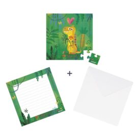 Tarjeta puzzle cumpleaños - Dinosaurio