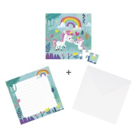 Tarjeta puzzle cumpleaños - Mamá unicornio y su bebé