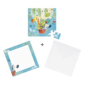 Tarjeta puzzle cumpleaños - Vuelo en globo