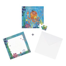 Tarjeta puzzle cumpleaños - Pulpo