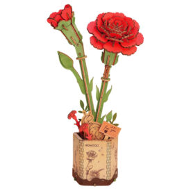 Wooden Bloom Draft - Clavel Rojo