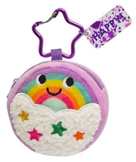 Happy Day - Monedero de peluche con mosquetón